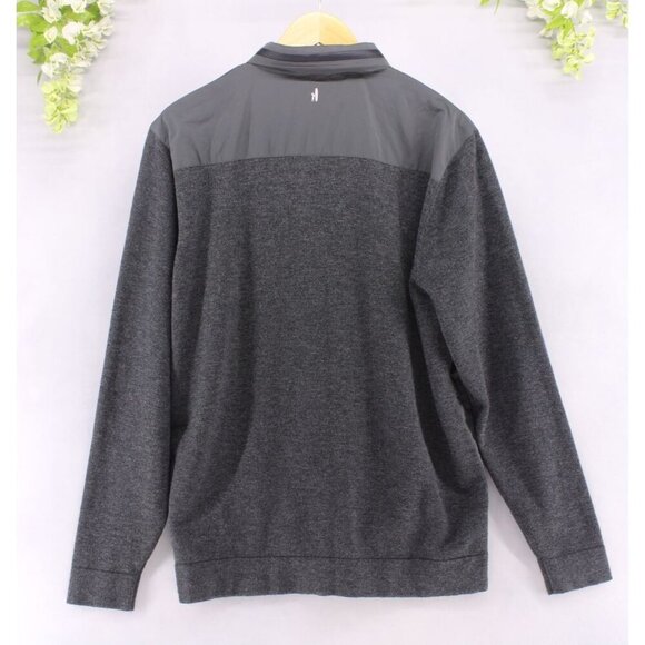 Johnnie-O Men's Hooded Flex Quarter Zip Pullover Hoodie Wool Blend Grey Sz L - Picture 2 of 13
